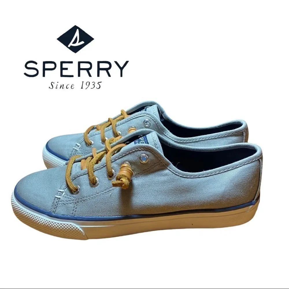 Sperry Women's Grey Seacoast Canvas Boat Shoes Loafers Sneakers 7